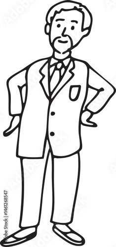 A mature man stands confidently with his arms crossed.