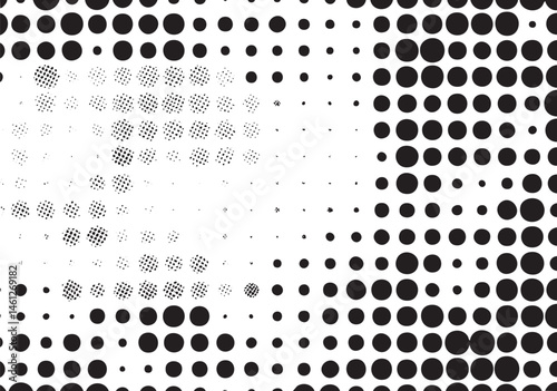 A dynamic of overlapping circles transitions from black to white creating a sense of movement and depth.