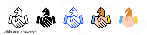 Strategic Alliance Icon Collection With Multiple Styles
