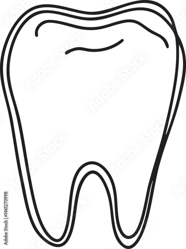A simple outline of a tooth is presented.