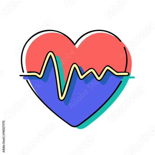 Heartbeat Vector Icon: Heart Rate, Health, Medical Symbol