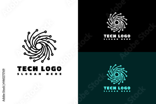 spiral galaxy made with neural lines, vector, illustration, icon, logo for fast data, data transfer, data center, cloud computing, artificial intelligence, database, tech, and more