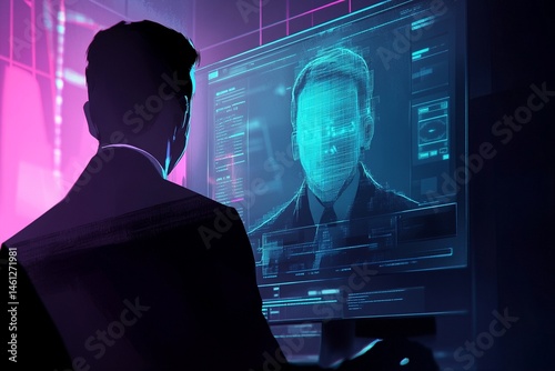 Businessmen and humanoid robot work on a project chat bot chatbot ai bot