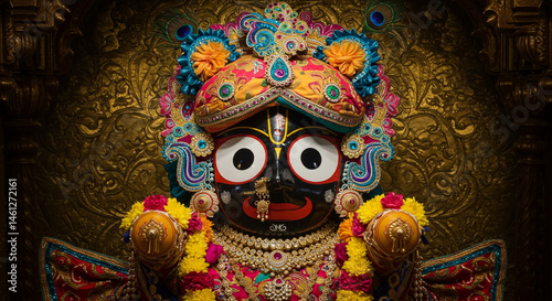 Ornate Jagannath Deity in A...