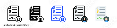 Debt Collection Letter Icon Collection With Multiple Styles