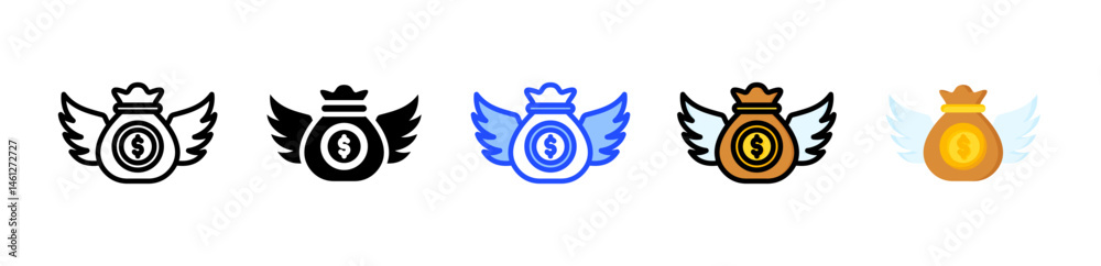 Obraz premium Angel Icon Collection With Multiple Styles