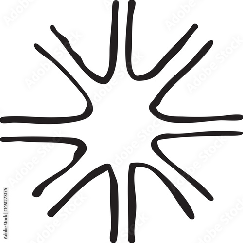 A stylized radiating starburst with multiple points.