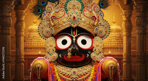 Ornate Jagannath Deity in T...