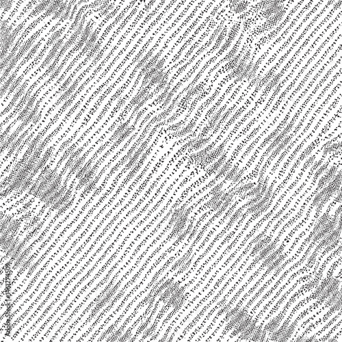 A black and white patterned texture displays intersecting lines creating a dynamic visual.