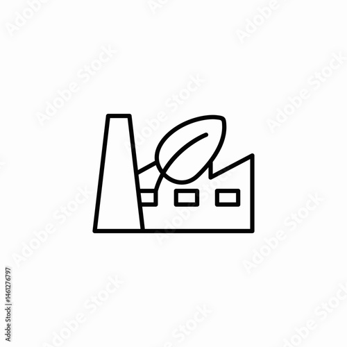 eco factory icon sign vector