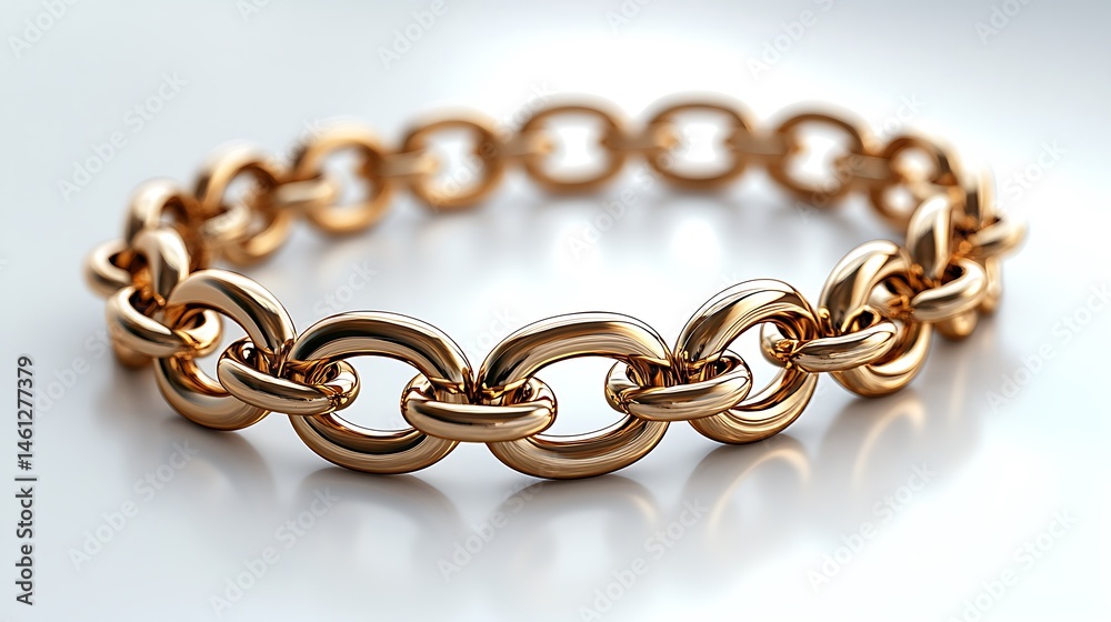 Obraz premium Gold Chain Bracelet Fashion Jewelry Isolated On White Background High Resolution Images