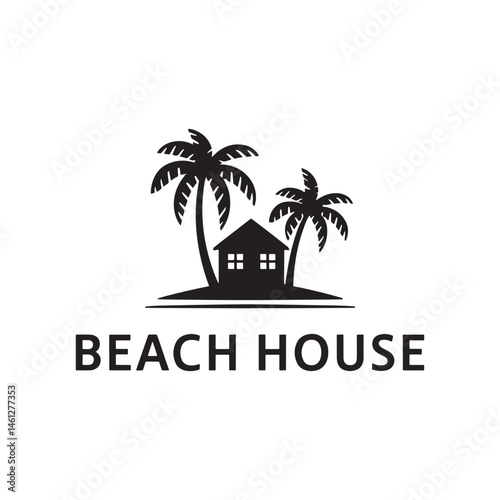 Wallpaper Mural Palm Tree House, Palm tree house silhouette Torontodigital.ca