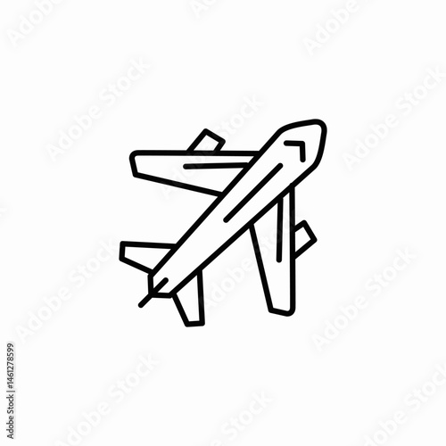 flying airplane icon sign vector