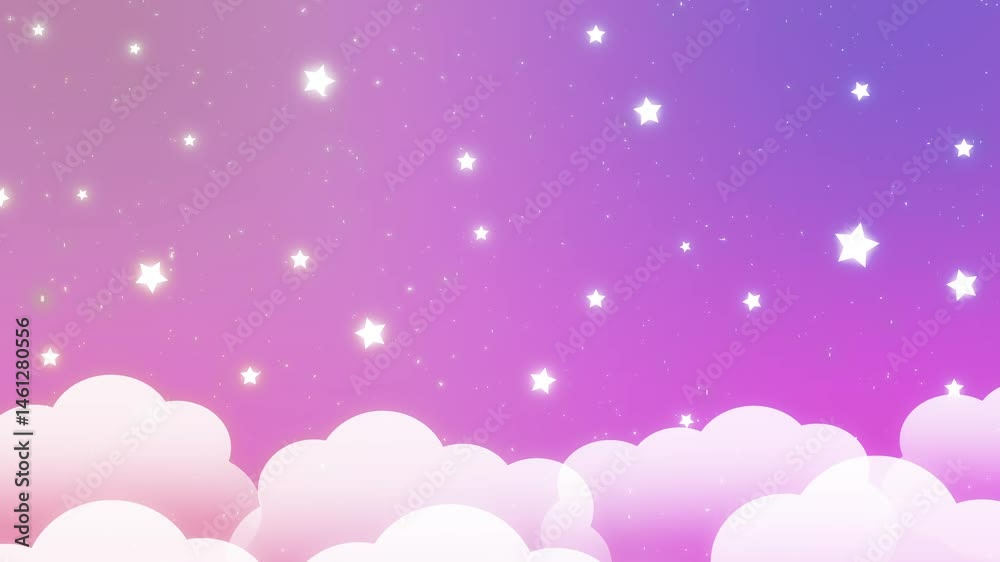 キラキラ夜空のかわいい背景素材 キラキラ夜空のかわいい背景素材