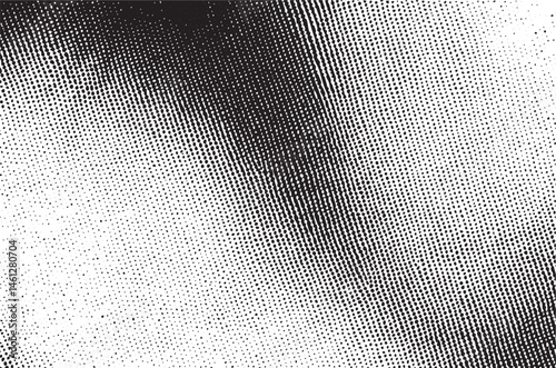 A blurred face emerges from a dense of black and white dots.