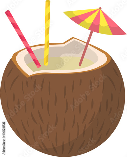 Coconut Drink Illustration