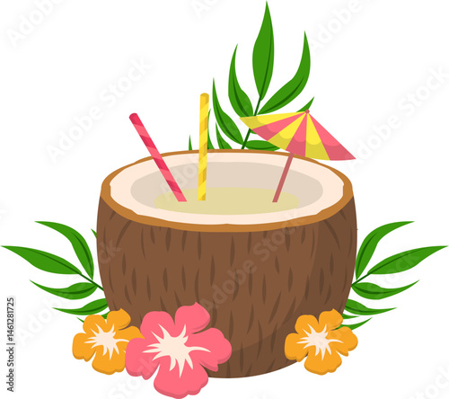Coconut Drink Illustration
