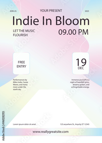 Dreamy Pastel Indie Concert Music Flyer