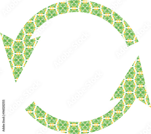 Collection of recycling and rotation arrow symbols. Recycle icons. Recycling arrows. Green icons for packaging, recycling. Ecology, environmentally friendly, environmental management symbols.