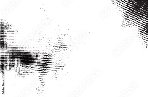 A grayscale abstract displays a blurred human eye with radiating lines.