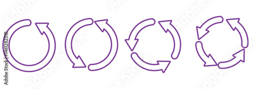 circle arrow icon set. refresh and reload icon set. recycle arrow vector icon, recycling symbol, reuse sign, recycle eco icon, decompose, eco friendly, vector illustration . 
