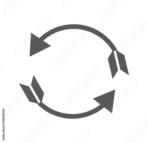 Collection of recycling and rotation arrow symbols. Recycle icons. Recycling arrows.  icons for packaging, recycling. Ecology, environmentally friendly, environmental management symbols.