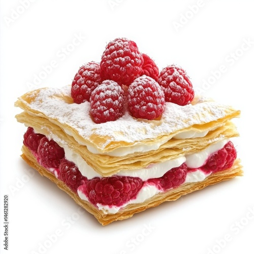  fruit mille-feuille with layers of crisp puff pastry