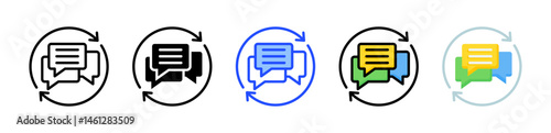Feedback Loop Icon Collection With Multiple Styles