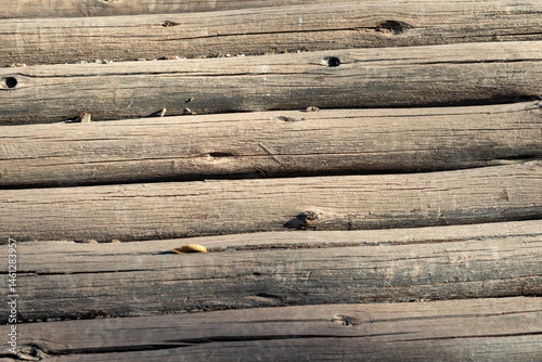 Obraz na płótnie wooden logs background w salonie
