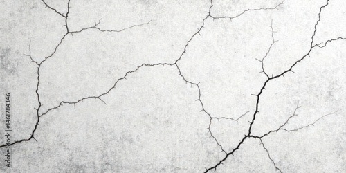 Abstract Texture of Cracked Surface A High-Resolution Image Showing a Network of Fine Cracks on a Light Gray Background, Ideal for Design Projects Requiring a Distressed or Weathered Aesthetic.