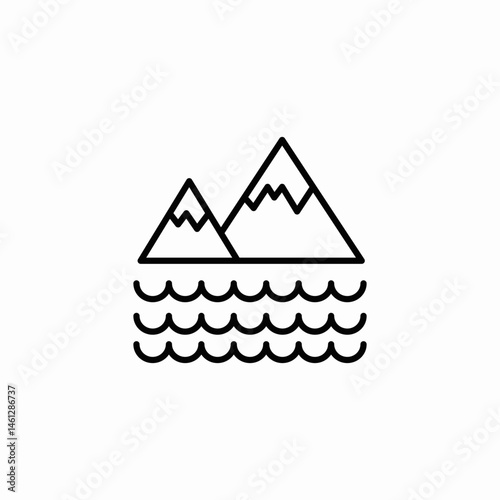mountain range icon sign vector