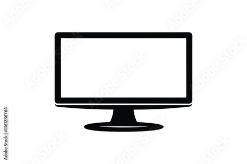Ultra widescreen computer monitor display icon silhouette on white background