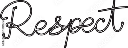 Elegant script word 'Respect' rendered in black on a soft white background.