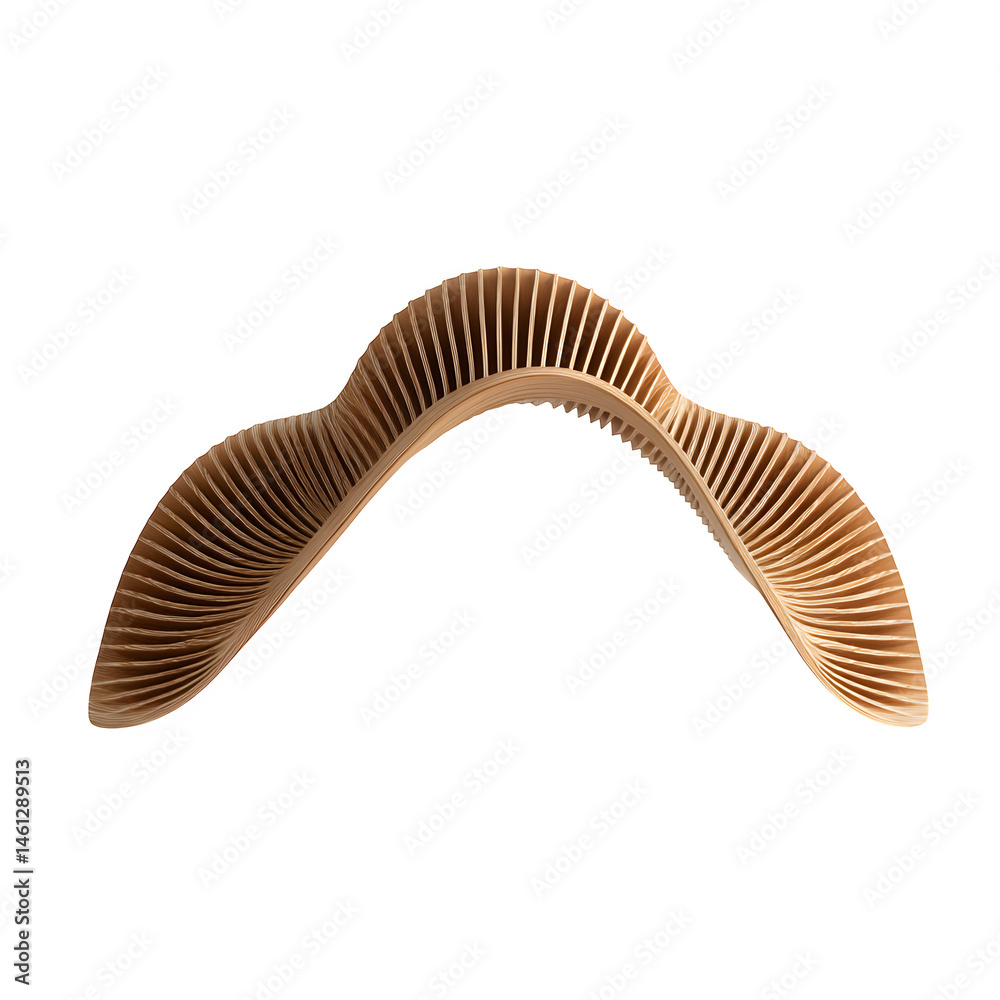 desk sculpture shaped like rippling arc, isolated on white background desk sculpture shaped like rippling arc, isolated on white background