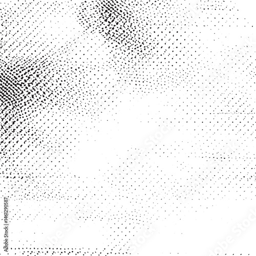 A textured abstract of scattered dots forms a dynamic diagonal shape.