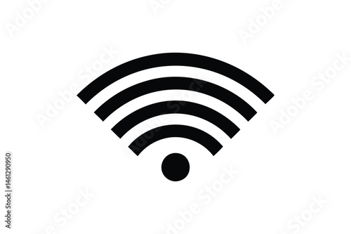 Wifi wireless internet signal icon silhouette on white background