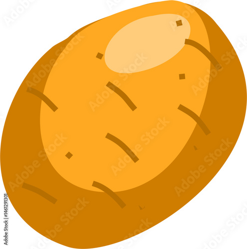 Potato, Fresh Vegetable Flat Illustration