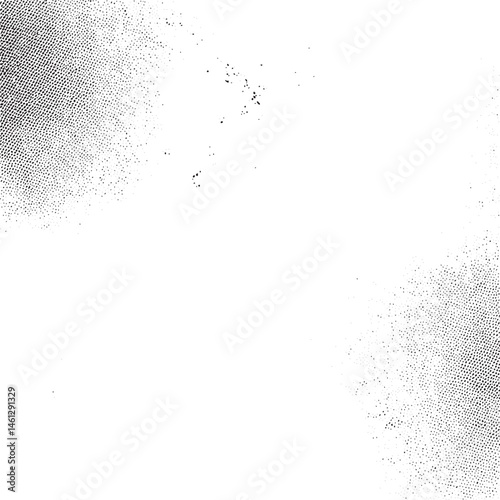 Abstract white background with scattered dark dots.