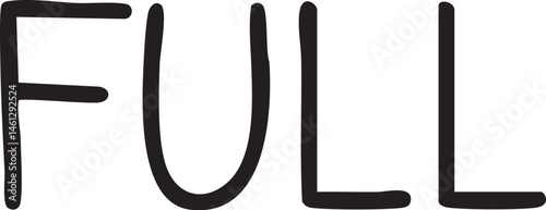 Large bold reading 'FULL' in white on a black background.