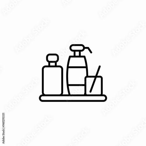 shampoo bottles icon sign vector