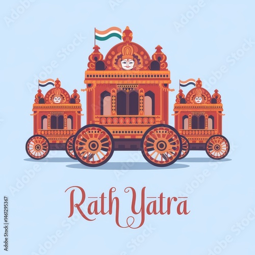 Happy rath yatra holiday hindu festival background image
