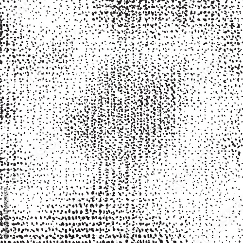 A dense textured black and white of scattered dots.