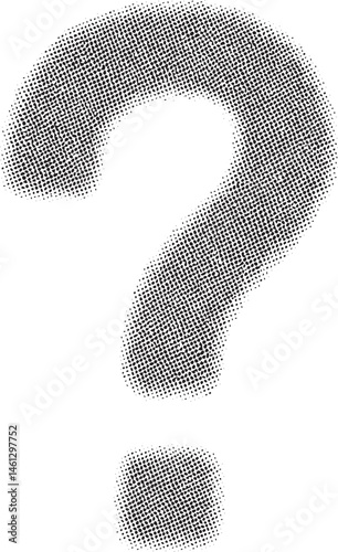 A large bold question mark is prominently displayed on a white background.