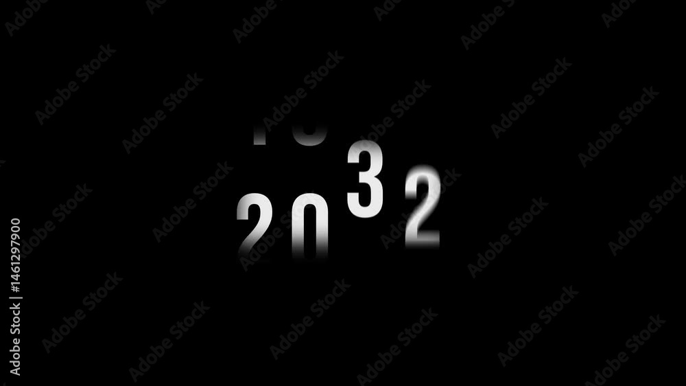 Dynamic scrolling progression timeline animation of 1950 to 2048 years on a 4k black background. Order number from the vertical past into the future era evolution t Dynamic scrolling progression timeline animation of 1950 to 2048 years on a 4k black background. Order number from the vertical past into the future era evolution t