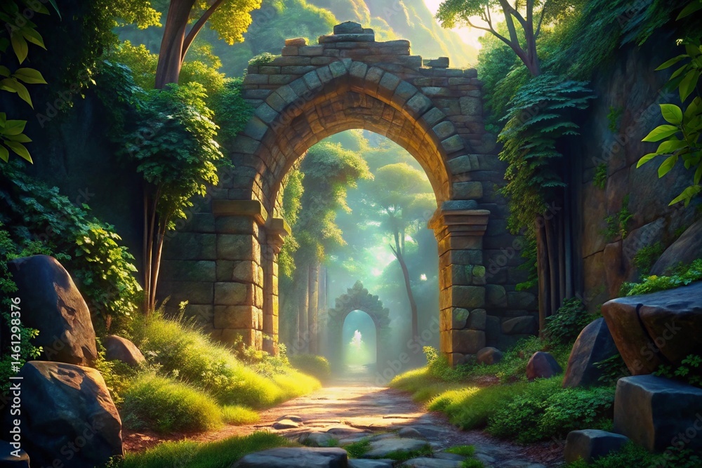 Obraz premium old castle in the forest