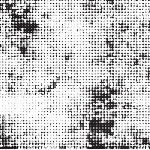 A textured black and white featuring a dense of scattered dots.