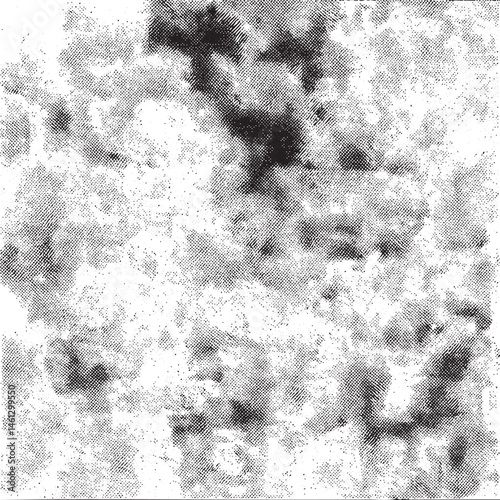 A grayscale portrait reveals a blurred human face amidst textured noise.
