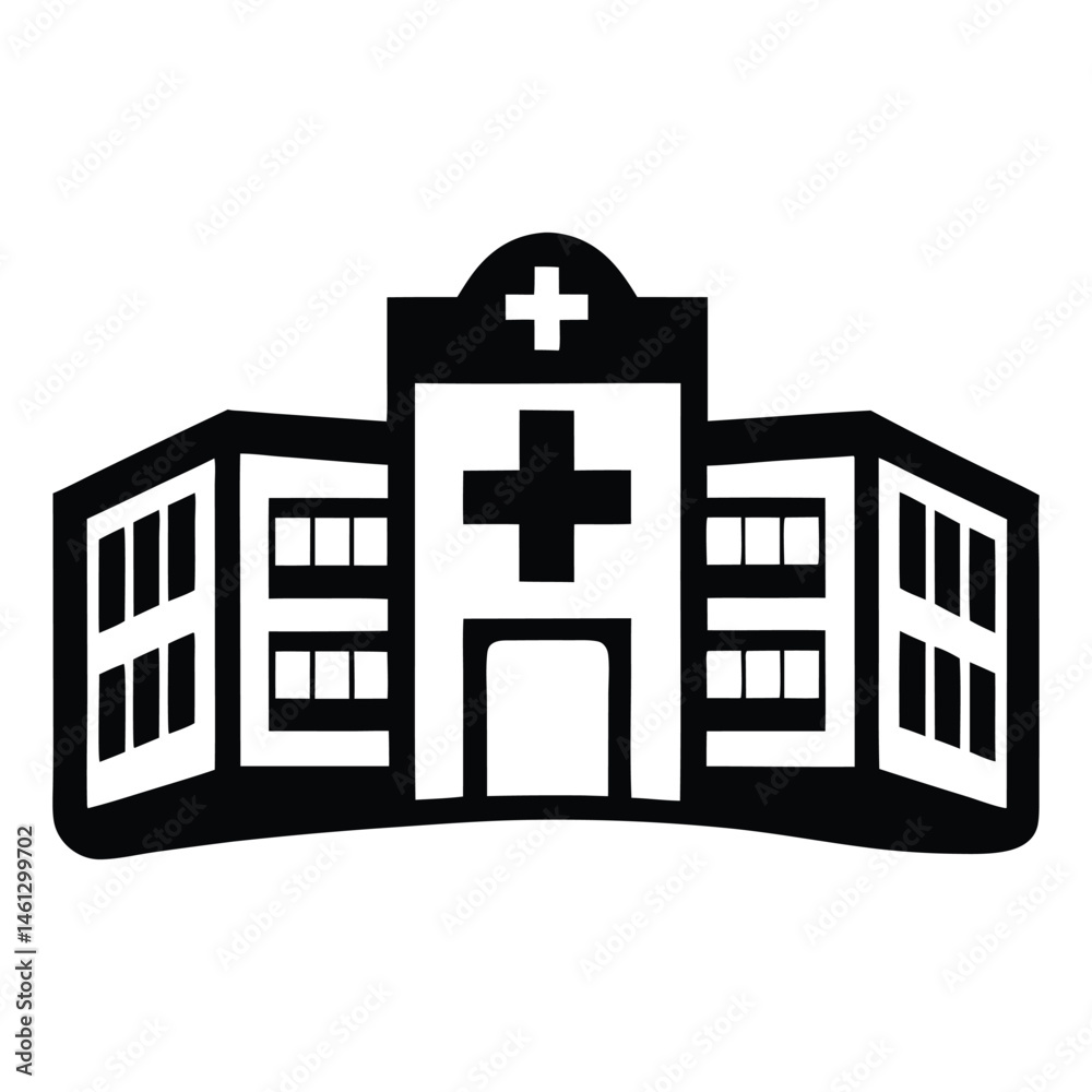 hospital icon, simple flat style, pictogram logo sign symbol vector illustration, isolated on white for mobile app hospital icon, simple flat style, pictogram logo sign symbol vector illustration, isolated on white for mobile app