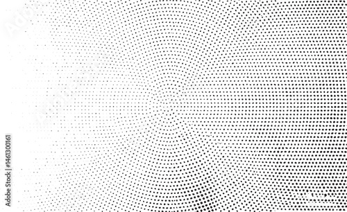 A dynamic white halftone radiates outward from a central point.