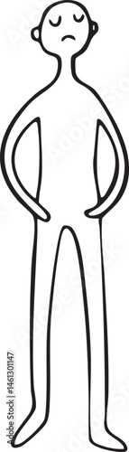 A solitary figure stands with slumped shoulders exhibiting a feeling of sadness.